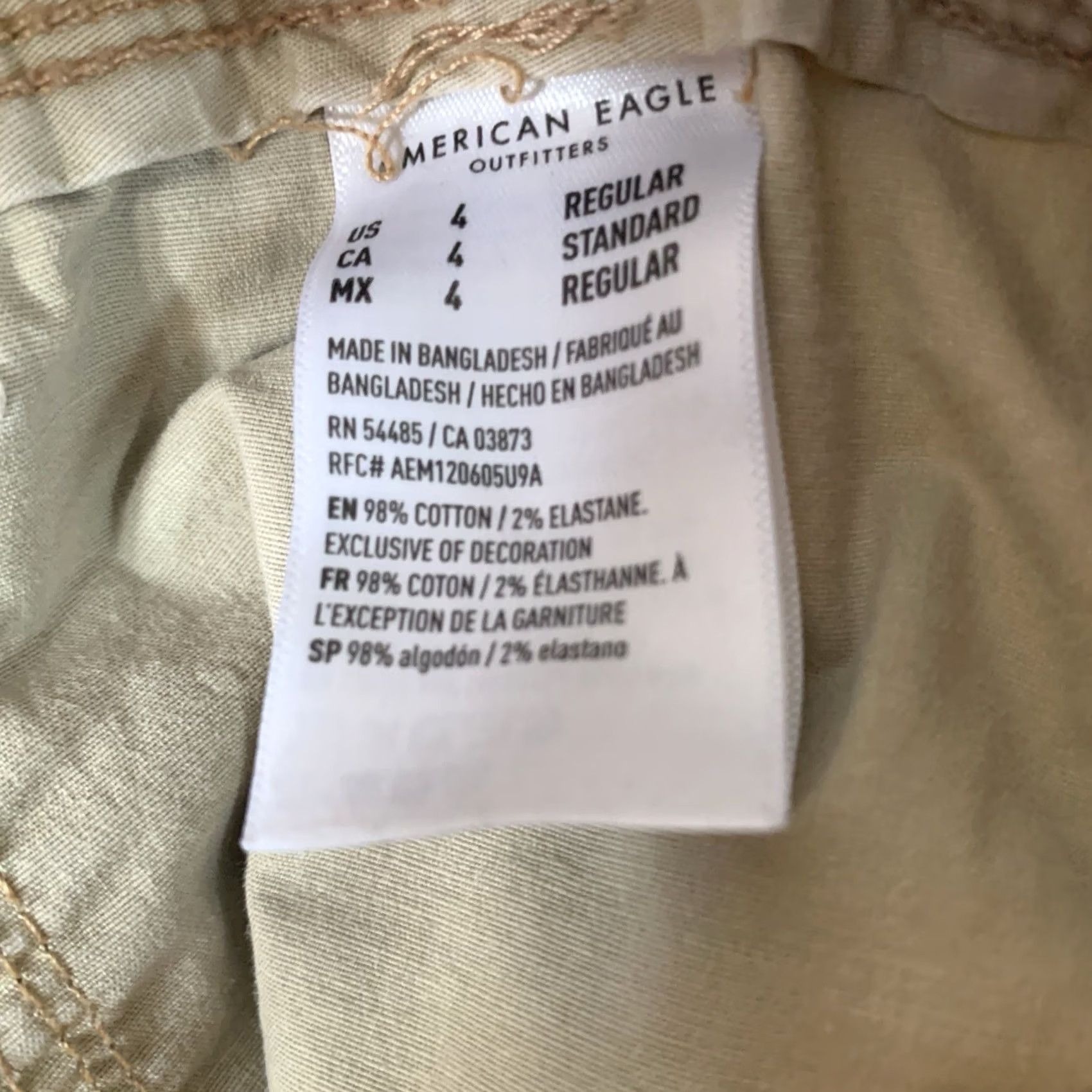 American Eagle Outfitters VINTAGE American Eagle Pant Women 4 Beige Baggy Jogger Cargo Utility Y2K Streetwear Size 27" / US 4 / IT 40 - 5 Thumbnail