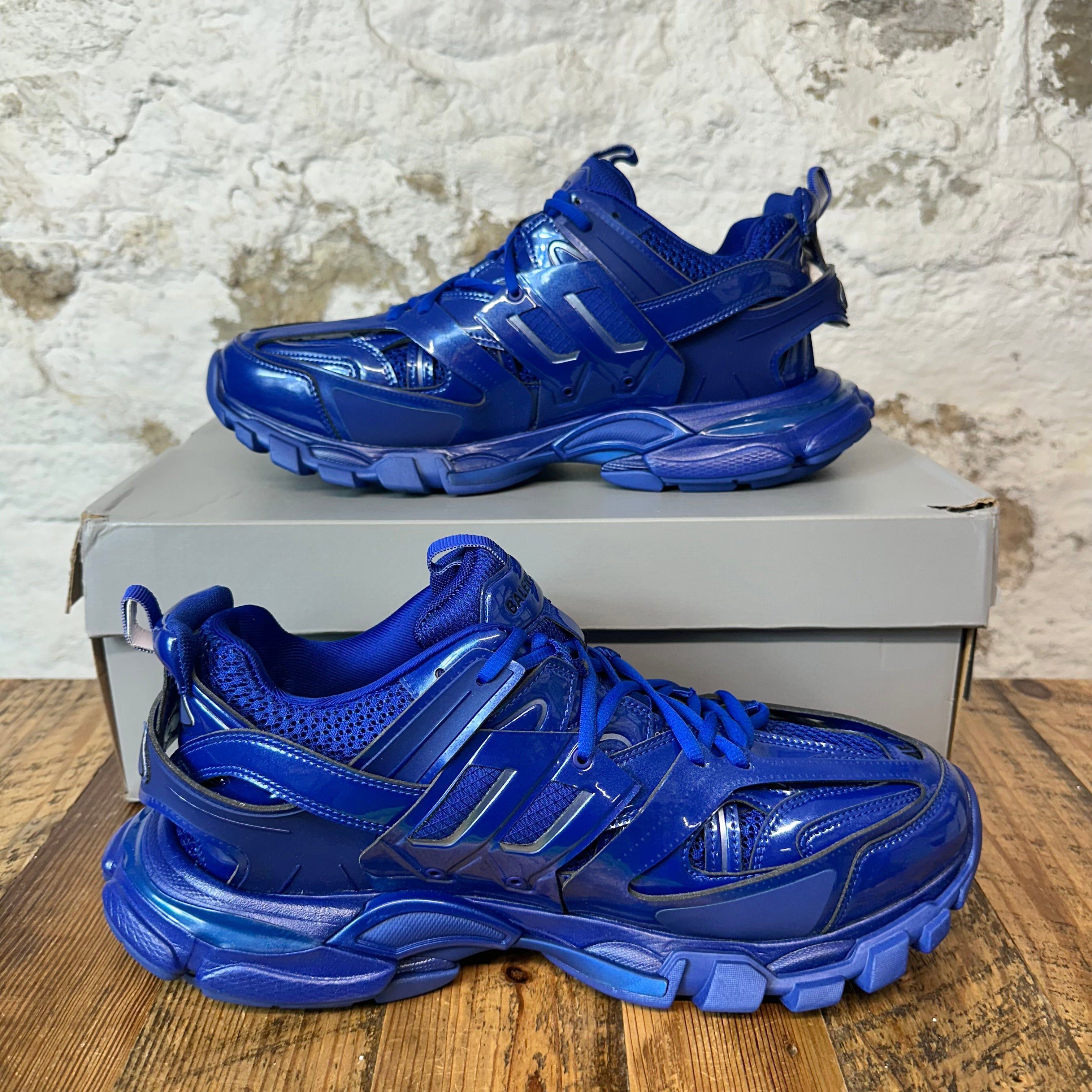 Balenciaga Balenciaga Track Runner Royal Blue Patent Sz 12 (45) NEW Size US 12 / EU 45 - 2 Thumbnail