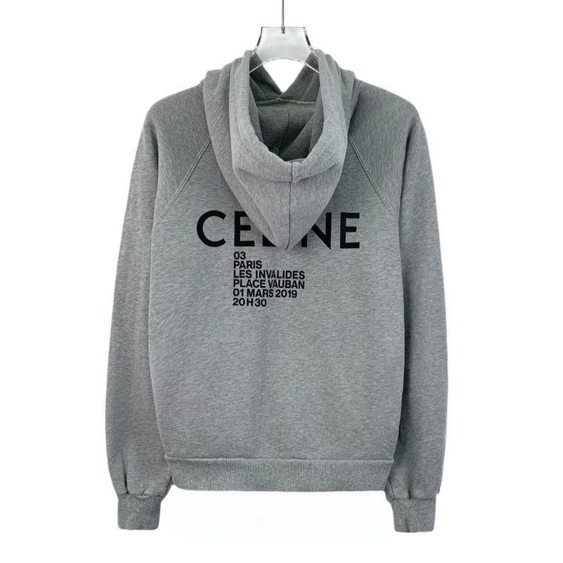 Celine Grey Logo Print Hooded Sweatshirt Size US S / EU 44-46 / 1 - 2 Thumbnail