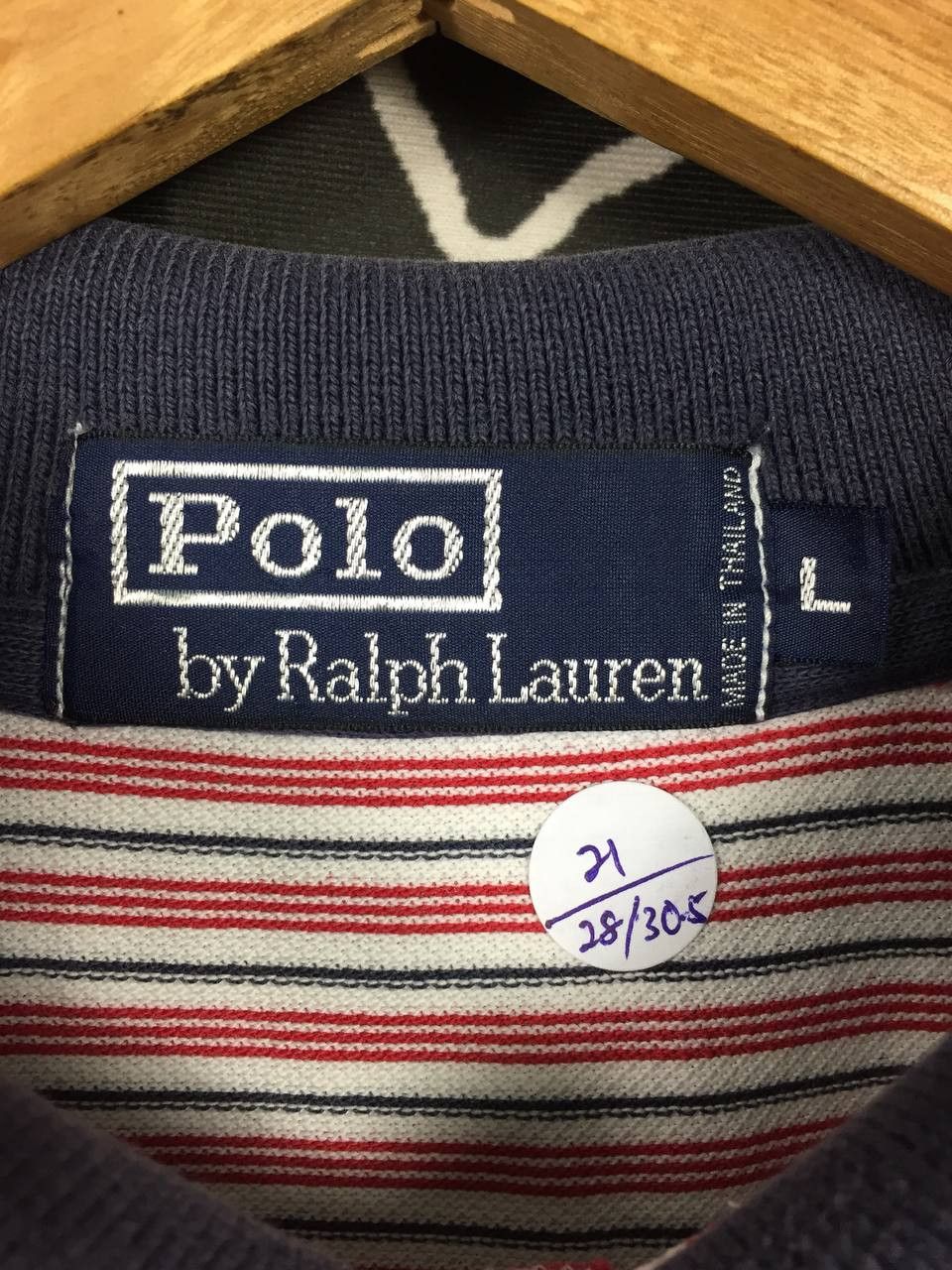 Polo Ralph Lauren × Vintage Vtg Polo Ralph Lauren Small Pony Striped Polo Tee Size US L / EU 52-54 / 3 - 10 Thumbnail