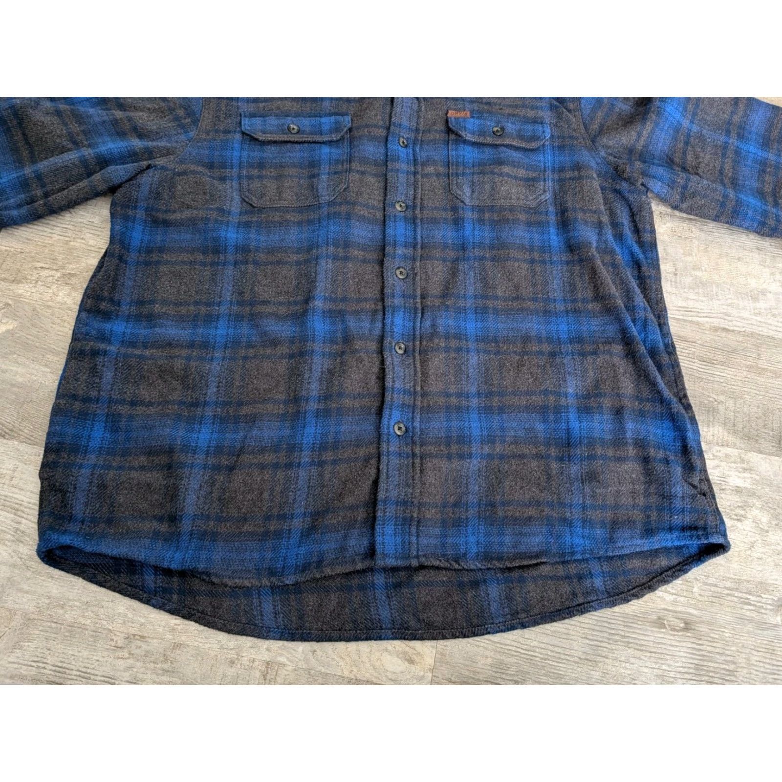 Orvis VINTAGE ORVIS Mens Big Bear Heavy Weight Flannel Shirt Blue Gray Plaid 2XL Side Pockets Size US XXL / EU 58 / 5 - 5 Thumbnail