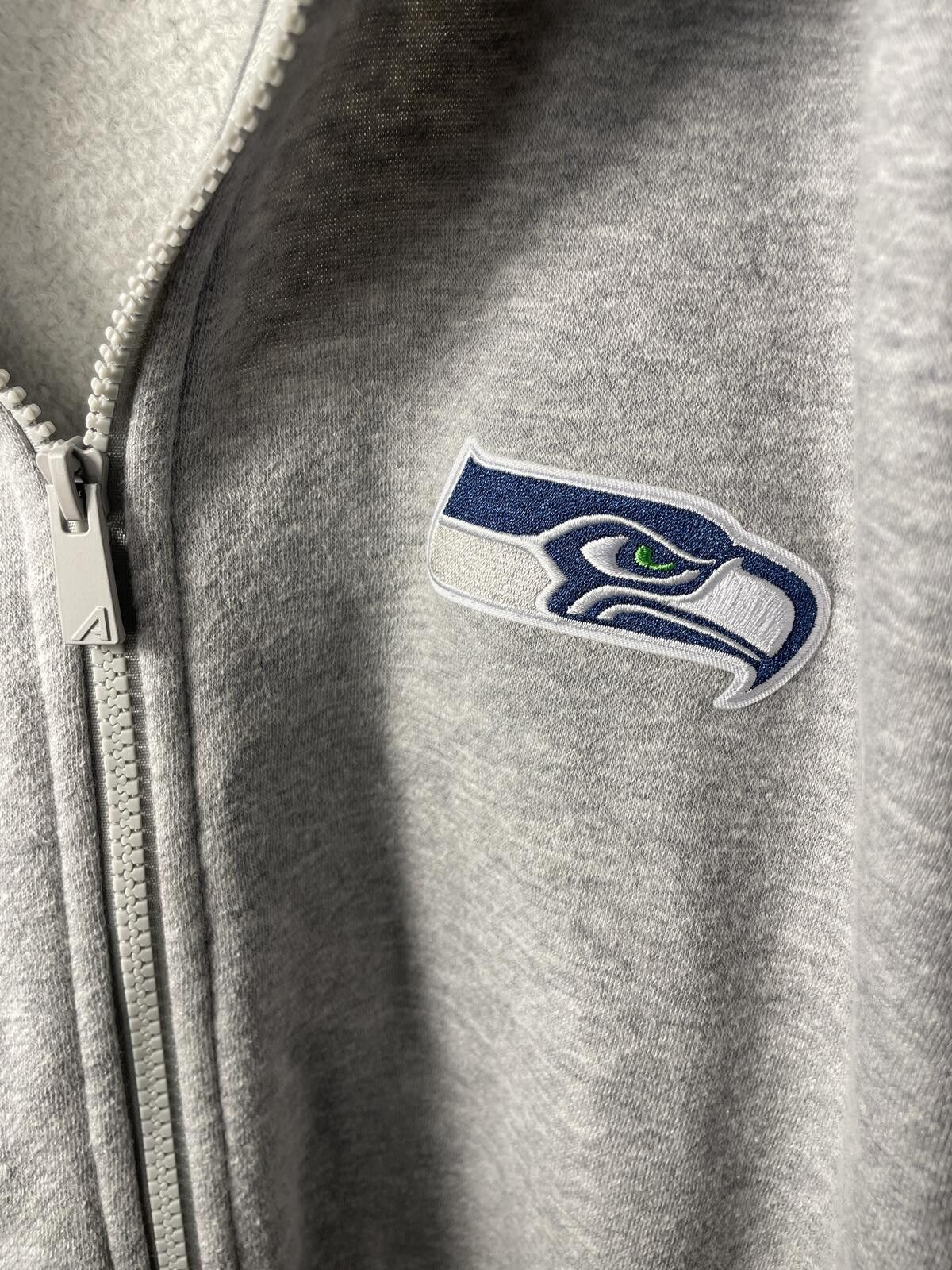 Antigua Seattle Seahawks Sweatshirt Hood Men's Large Gray Full Zip Size US L / EU 52-54 / 3 - 3 Thumbnail