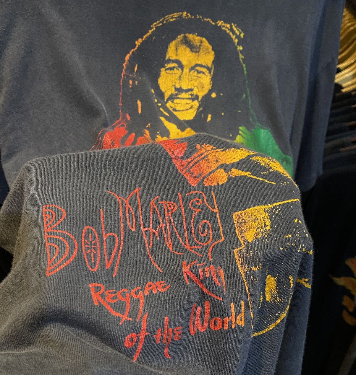 Bob Marley × Rap Tees × Vintage T shirt Bob Marley vintage Vtg 90’s 80’s good faded Raptee Size US XL / EU 56 / 4 - 6 Thumbnail