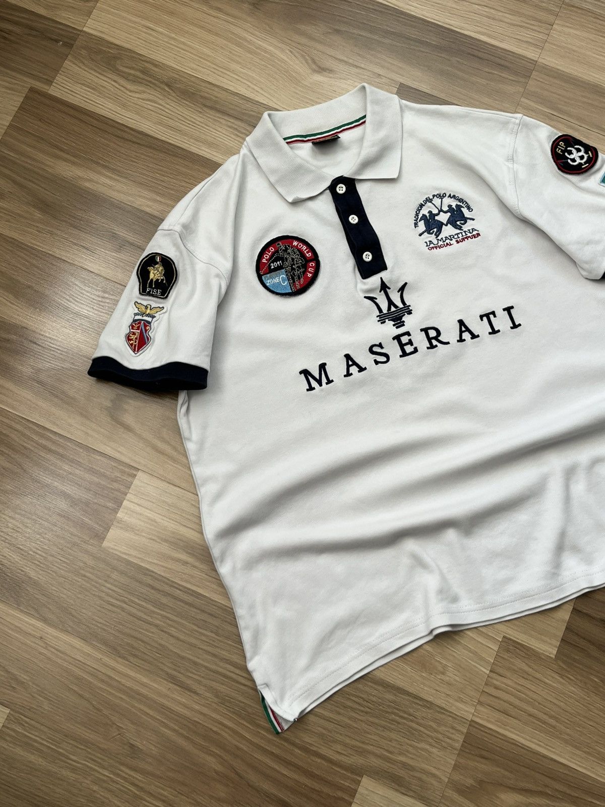 La Martina Y2K Maserati La Martina Polo Rugby TShirt Ralph Style Racing Size US L / EU 52-54 / 3 - 3 Thumbnail