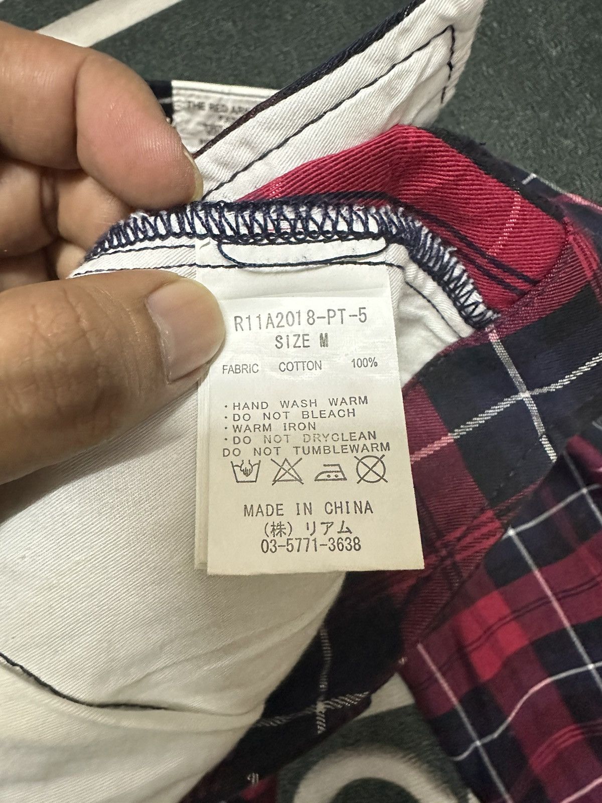 Japanese Brand Re Dark japanesse brand red tartan pants Size US 31 - 6 Thumbnail