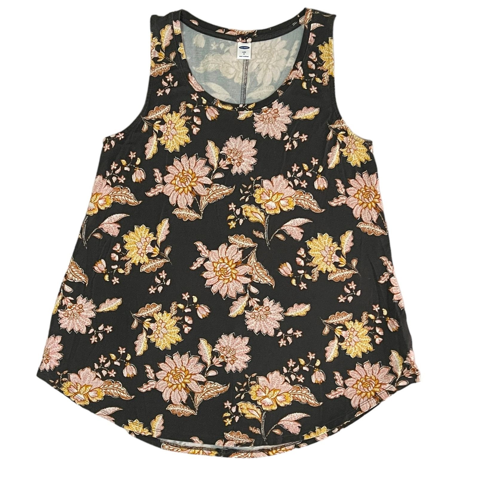 Old Navy Luxe SMALL Floral Round Neck Super Soft Tank Top Size S / US 4 / IT 40 - 9 Thumbnail