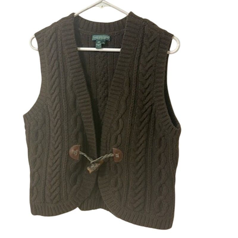 Lauren Ralph Lauren Lauren Ralph Lauren Vintage Cable Knit Lambs Wool Vest L Size L / US 10 / IT 46 - 1 Thumbnail