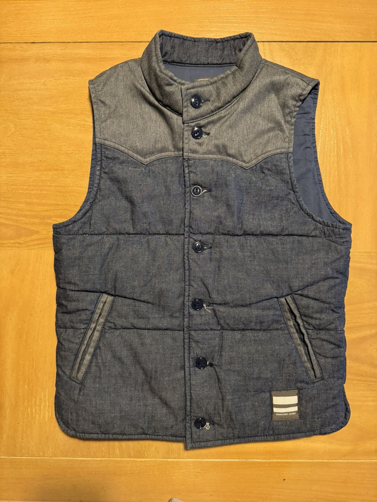Momotaro Jeans Momotaro Chambray Padding Vest - SV011-4 Size US XS / EU 42 / 0 - 14 Thumbnail
