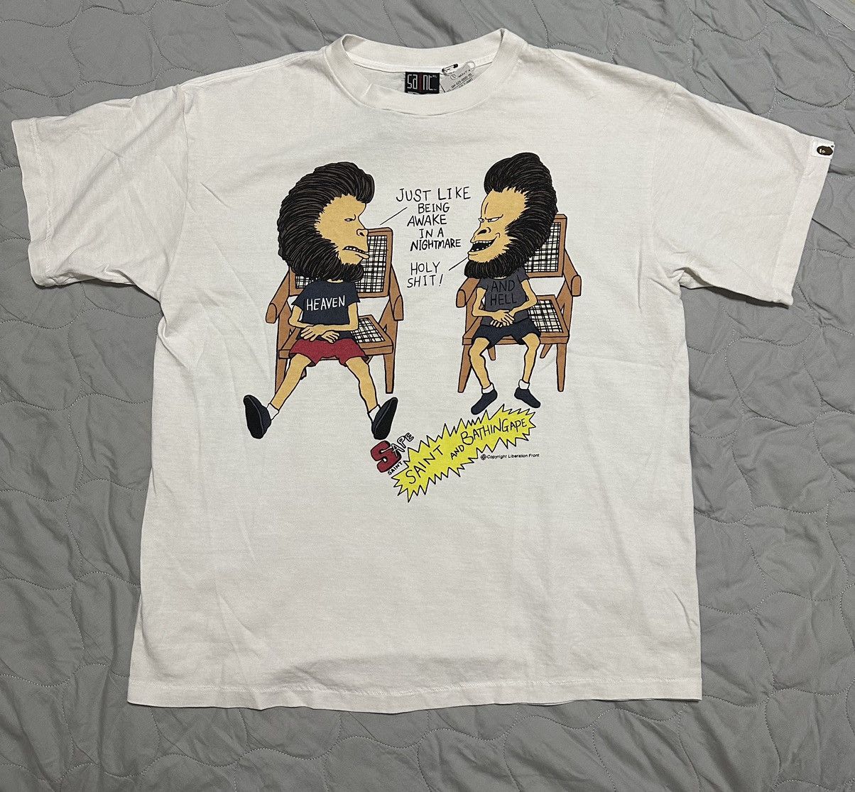 Bape × Saint Michael Bape Saint Tears Beavis and Butthead Jesus Tee ...