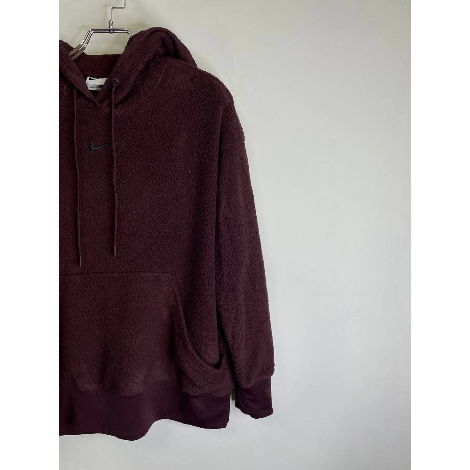Nike Vintage Nike Maroon Sherpa Fleece Hoodie Pullover Size M Size US M / EU 48-50 / 2 - 5 Thumbnail