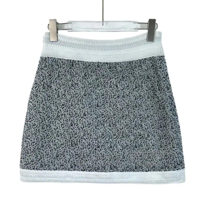 Chanel Chanel Gray Women's Mini Skirt . Size 22" - 2 Thumbnail