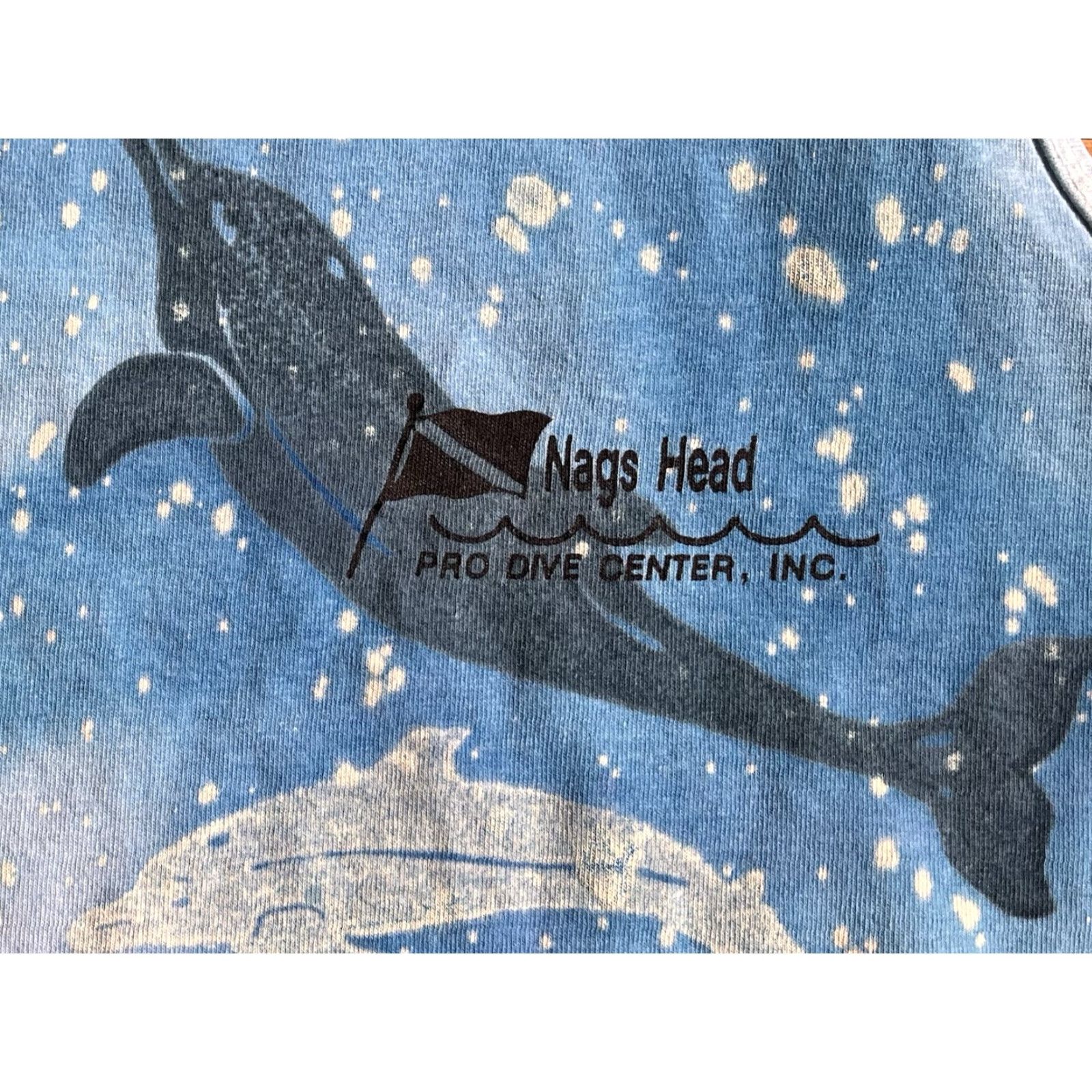 Vintage VINTAGE HoTropics Nags Head Pro Dive Center Dolphin Tank Top Men’s XL Blue All Over Print Shirt Tank Top Dolphin 90s Animals Nautical Sports Mens Size US XL / EU 56 / 4 - 3 Thumbnail