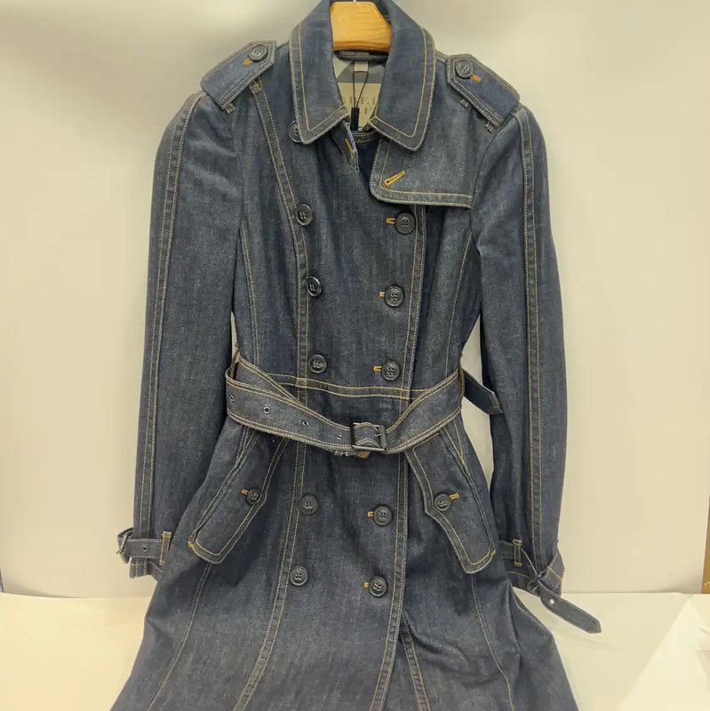 Burberry Burberry Blue Denim Double Breasted Coat Size XS / US 0-2 / IT 36-38 - 1 Thumbnail