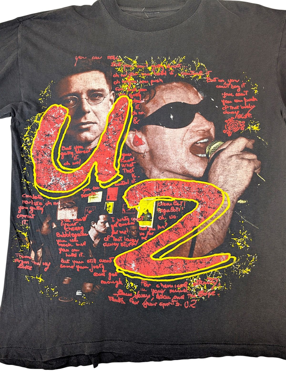 Vintage U2 Vintage 90s Single Stiched Rap Graphic Tee Merch Band Size US L / EU 52-54 / 3 - 10 Thumbnail