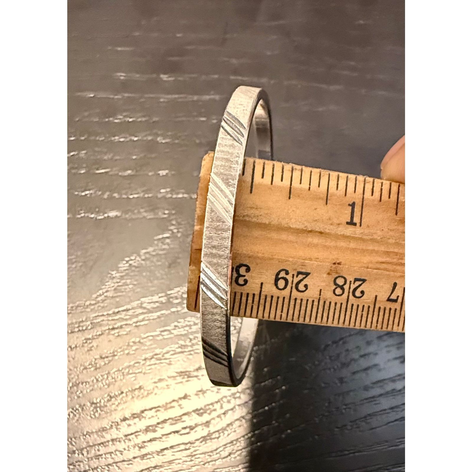 Other Vintage Signed Monet Silver Tone Etched Bangle Bracelet 7.5“ Size ONE SIZE - 5 Thumbnail