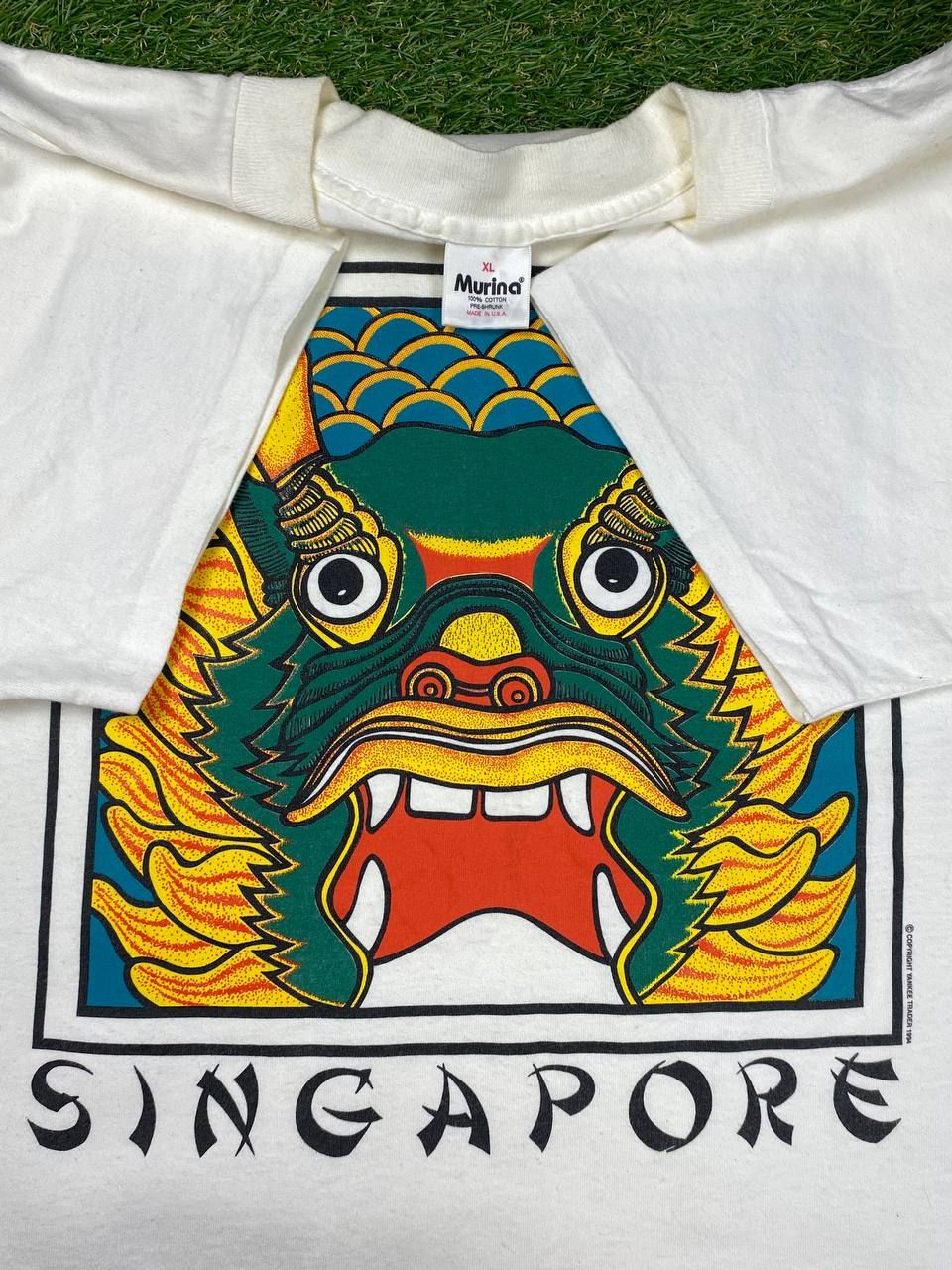 Pre-owned Band Tees X Vintage Singapore 1994 Yankee Traded Copyright Graphic Tee In White