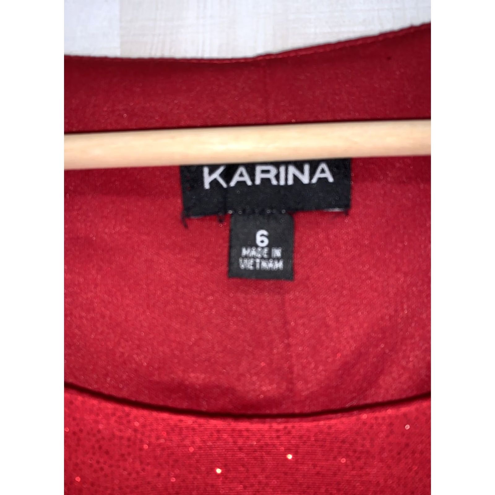 Vintage Karina Red Short Sleeve Cocktail Dress NWT Women’s SZ 6 Size 28" / US 6 / IT 42 - 7 Thumbnail