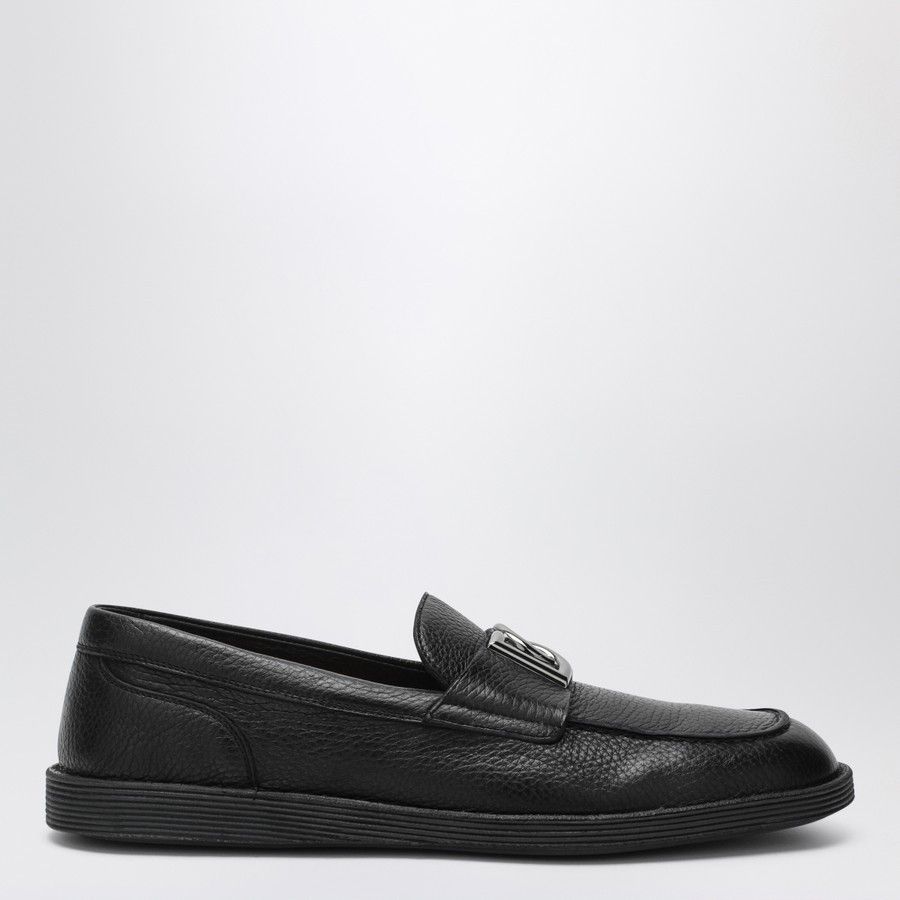 Dolce & Gabbana o1d2blof0226 Leather Loafers With DG Logo in Black Size US 8.5 / EU 41-42 - 2 Thumbnail