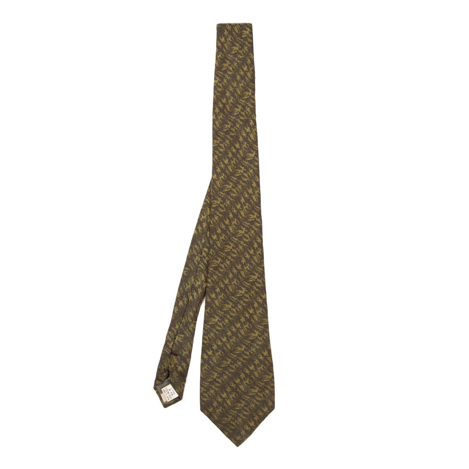 Jean Paul Gaultier Silk Jacquard Tie in Green Size ONE SIZE - 1 Thumbnail