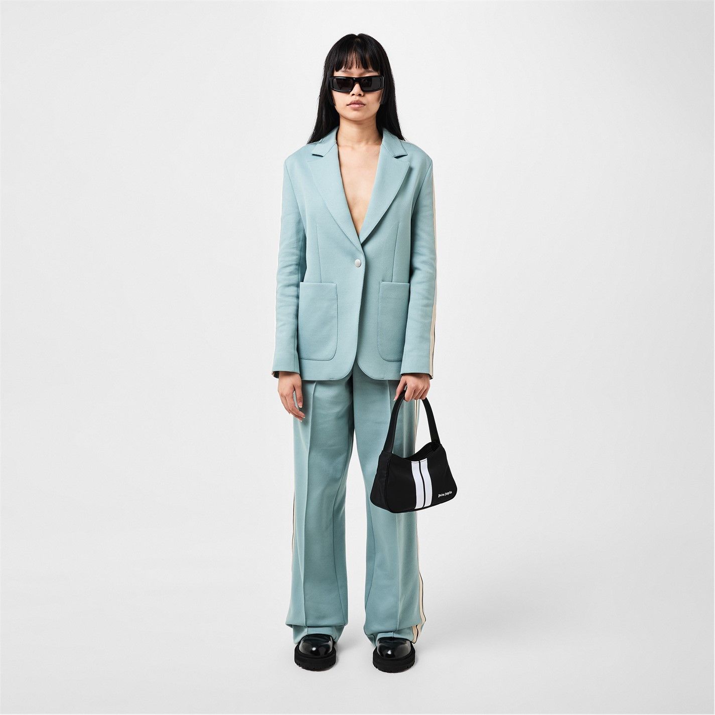 Palm Angels o1g2r1mq0325 Loose Fit Track Pant in Light Blue & White Size 29" - 6 Thumbnail