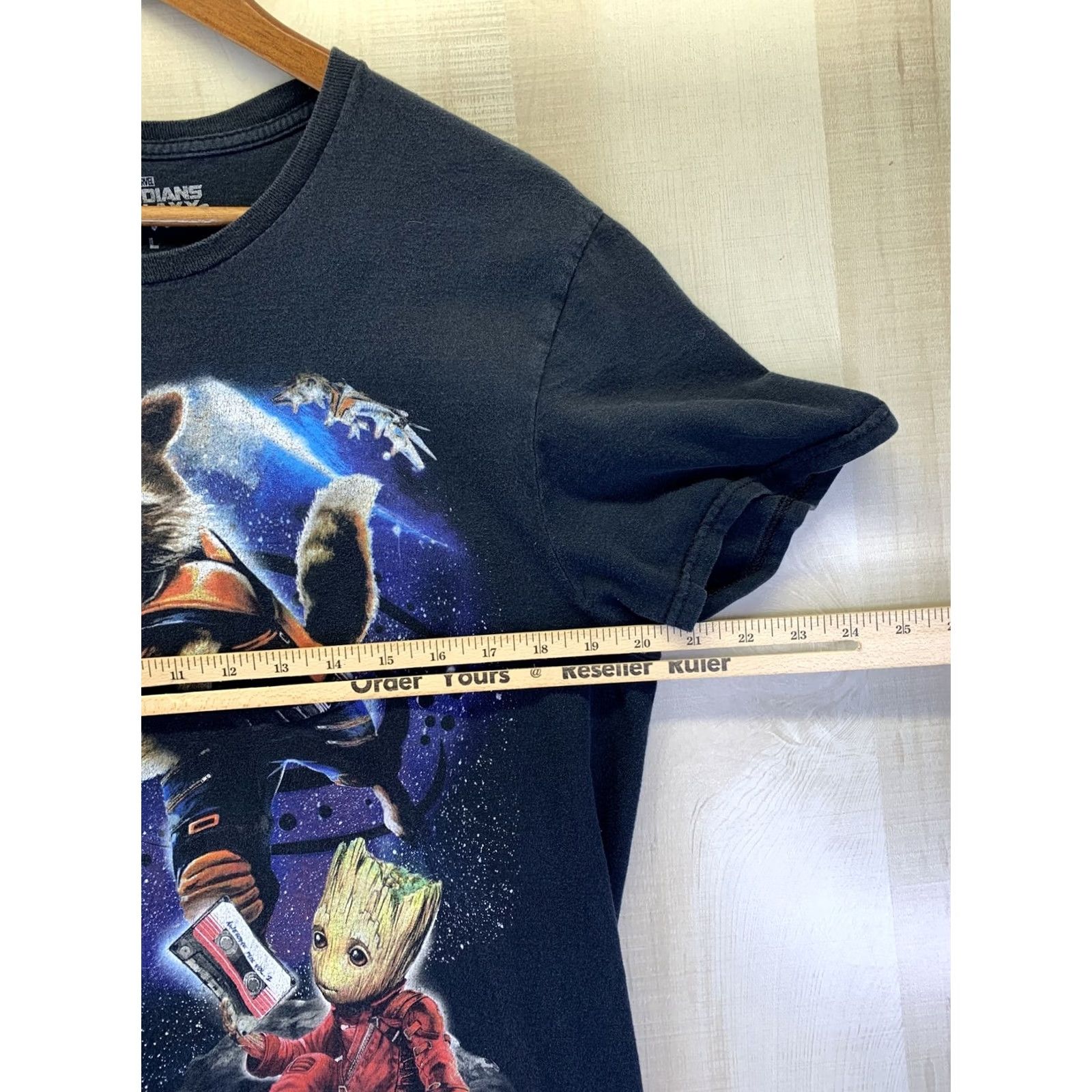 Vintage Marvel Guardians Of the Galaxy Rocket Groot Graphic T Shirt Men’s SZ L Black Cotton Crew Neck Short Sleeve, Interpreting 4880 Size US L / EU 52-54 / 3 - 4 Thumbnail