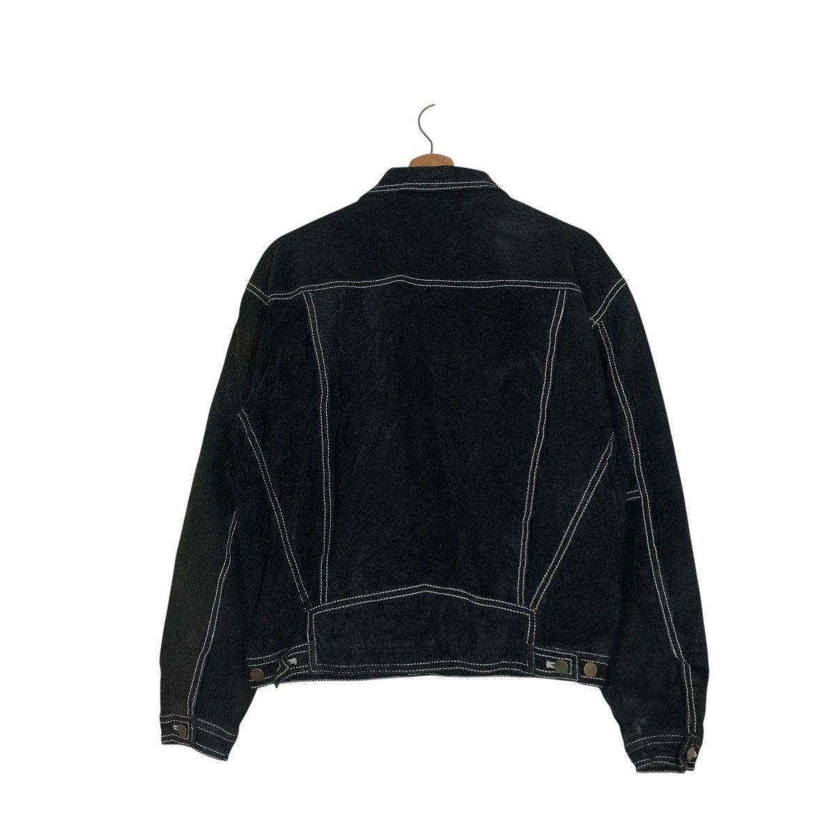 Japanese Brand 🔥VINTAGE TRUCKER BIKER LEATHER JACKET UNBRANDED ISSEY MIYAKE Size US M / EU 48-50 / 2 - 10 Thumbnail