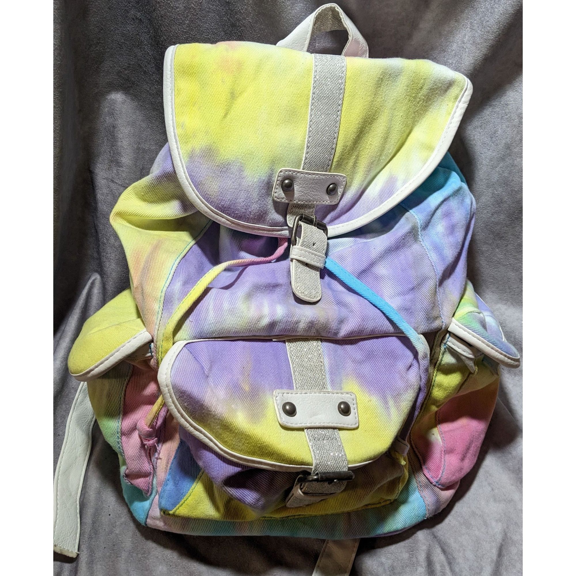 Other Candies Rainbow Tie Dye Glitter Strap Backpack Size ONE SIZE - 12 Thumbnail