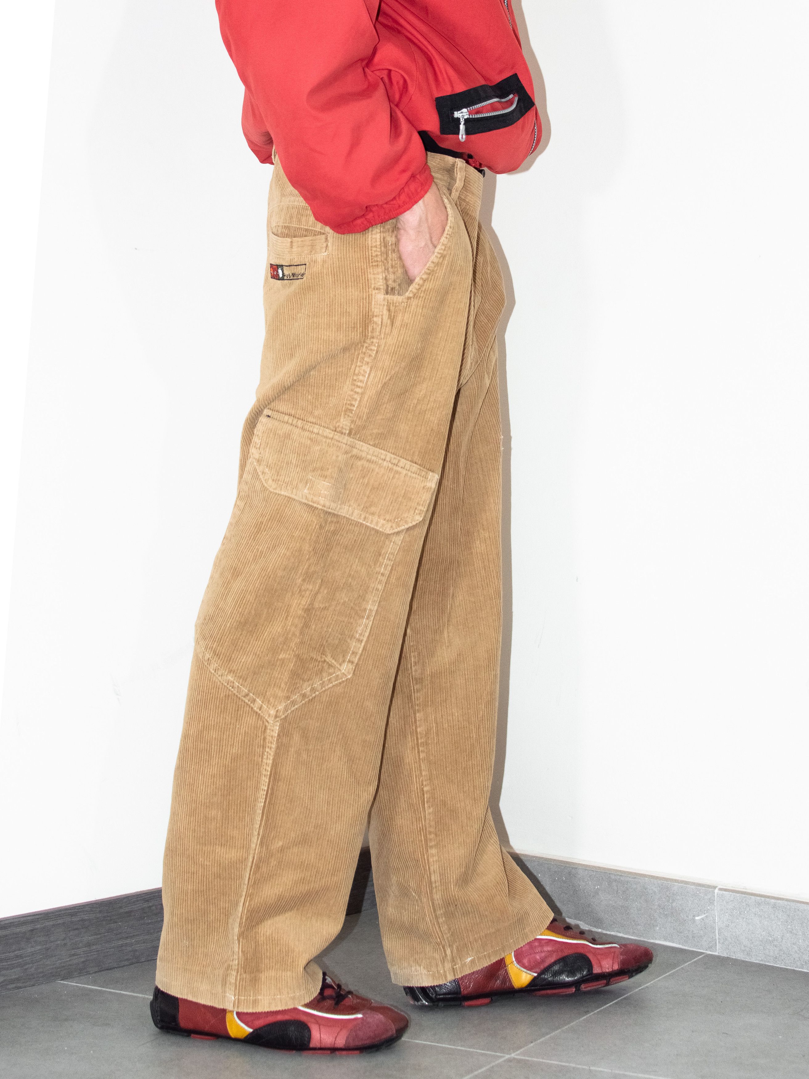 Other Y2K Vintage Brown corduroy wide legged Cargo trousers Size US 33 - 1 Thumbnail
