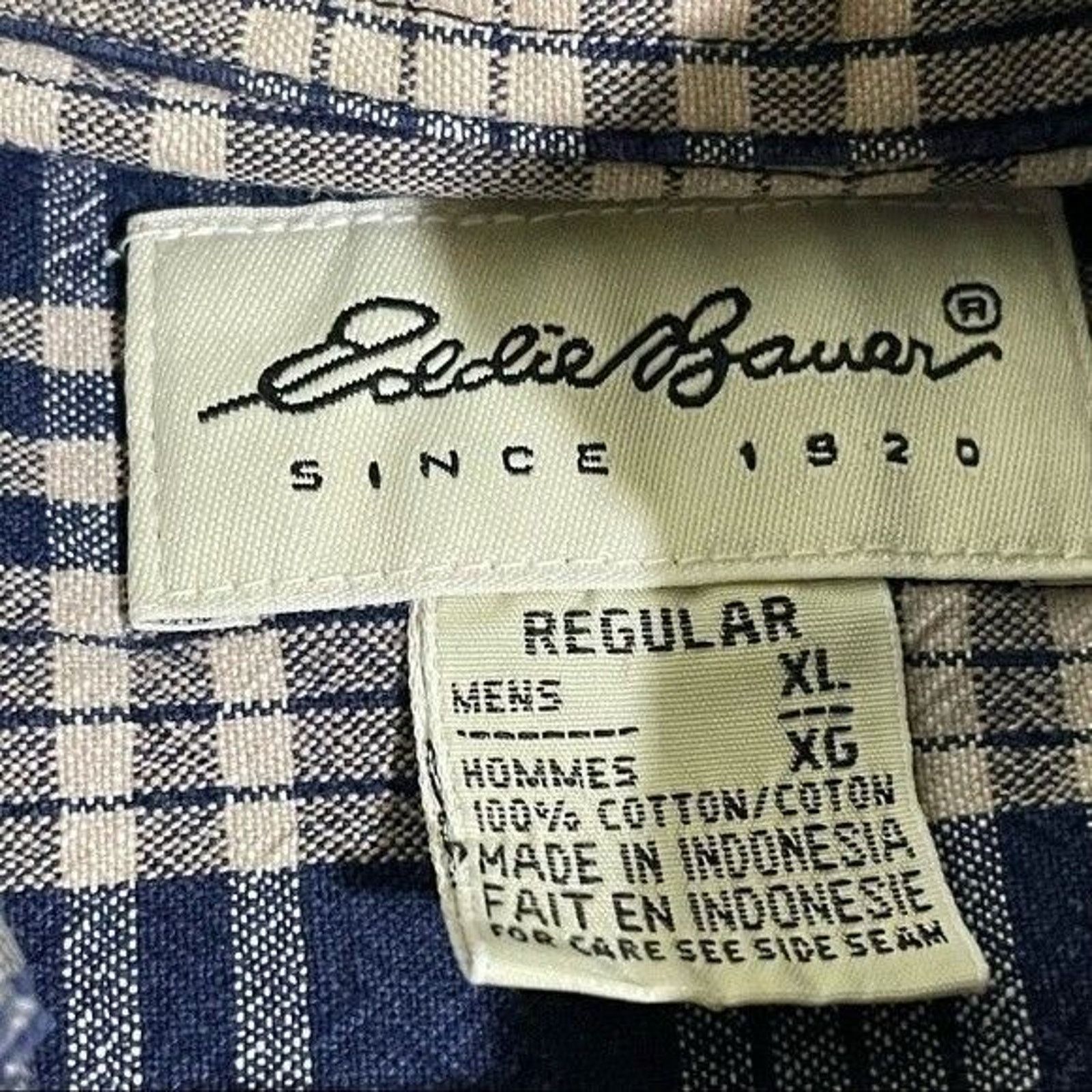 Eddie Bauer Eddie Bauer Blue Plaid Heavy Cotton Button Up Shirt XL Size US XL / EU 56 / 4 - 10 Thumbnail