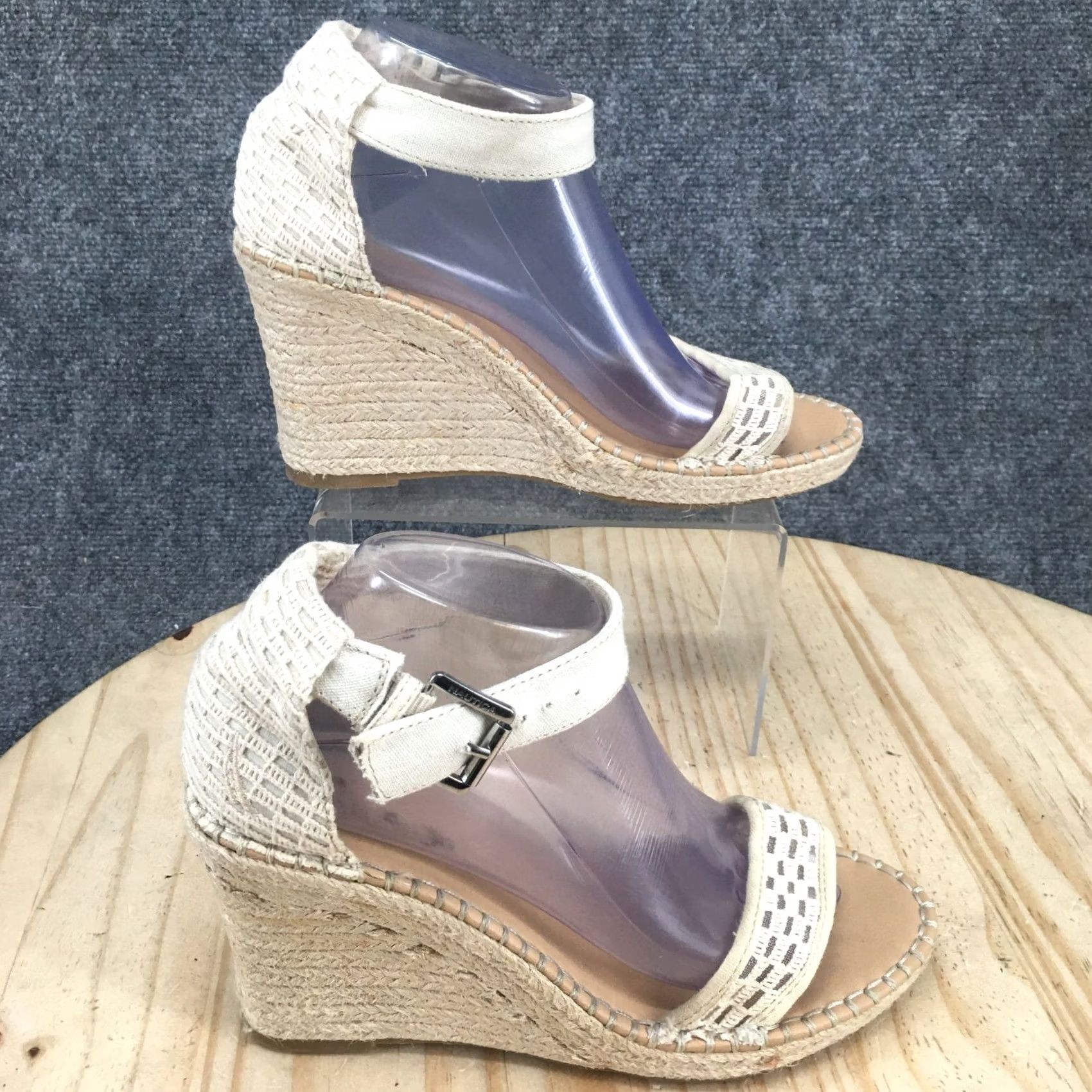 Nautica Nautica Sandals Womens 8.5 San Blas Espadrilles Cream Wedge Buckle Casual Size US 9 / IT 39 - 2 Thumbnail