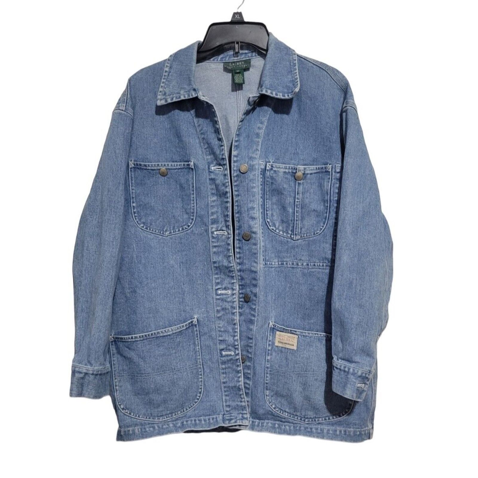 image of Lauren Ralph Laurent Denim Chore Men / Women Jacket Size M in Blue