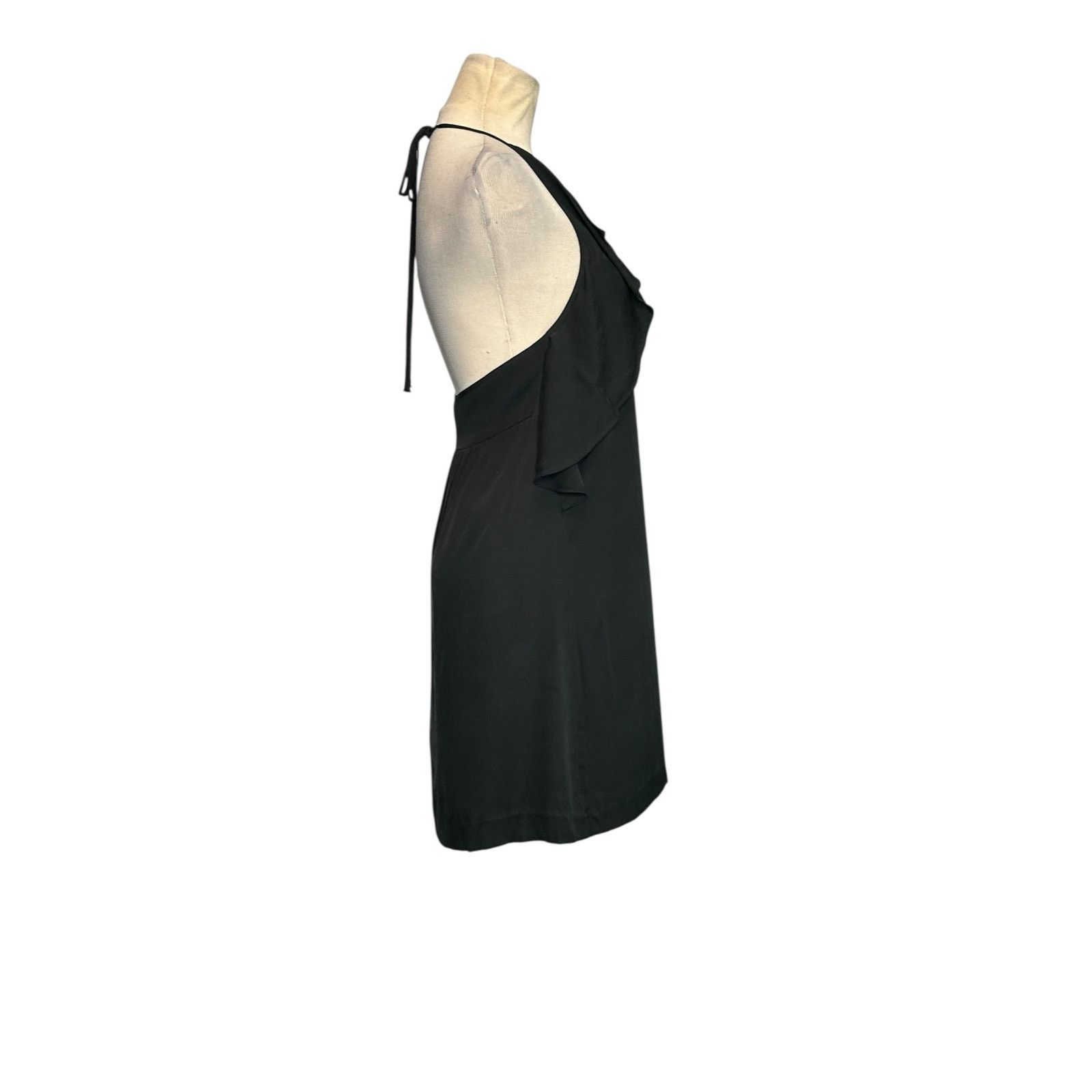 Theory Theory Black Silk Ruffle Open Back Slip Halter Dress Size 2 Size XS / US 0-2 / IT 36-38 - 16 Thumbnail