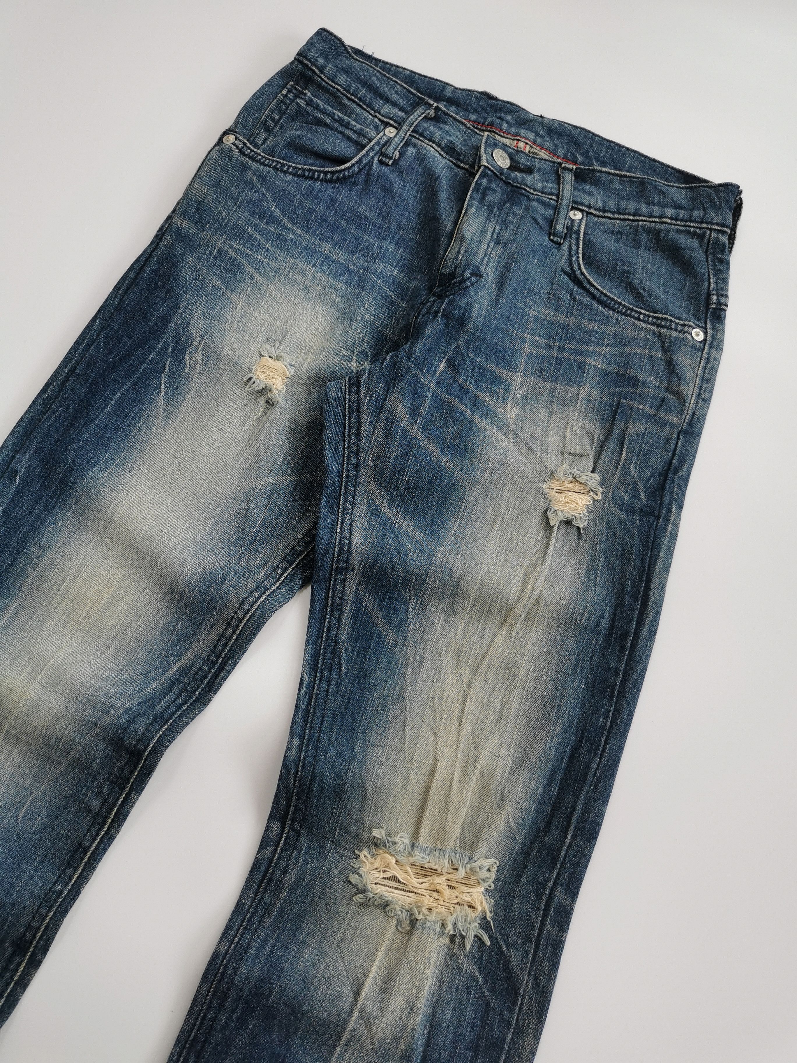Edwin Edwin Distressed w/design Thunder Denim Jeans Size US 28 / EU 44 - 4 Thumbnail