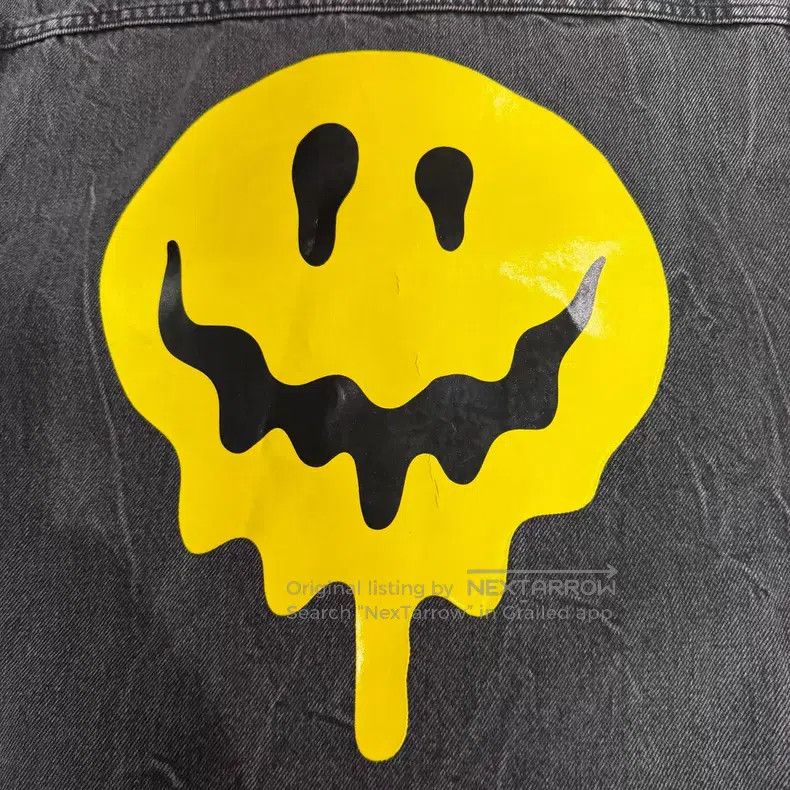 Balenciaga Balenciaga Smiley Print Denim Jacket Size US L / EU 52-54 / 3 - 3 Thumbnail