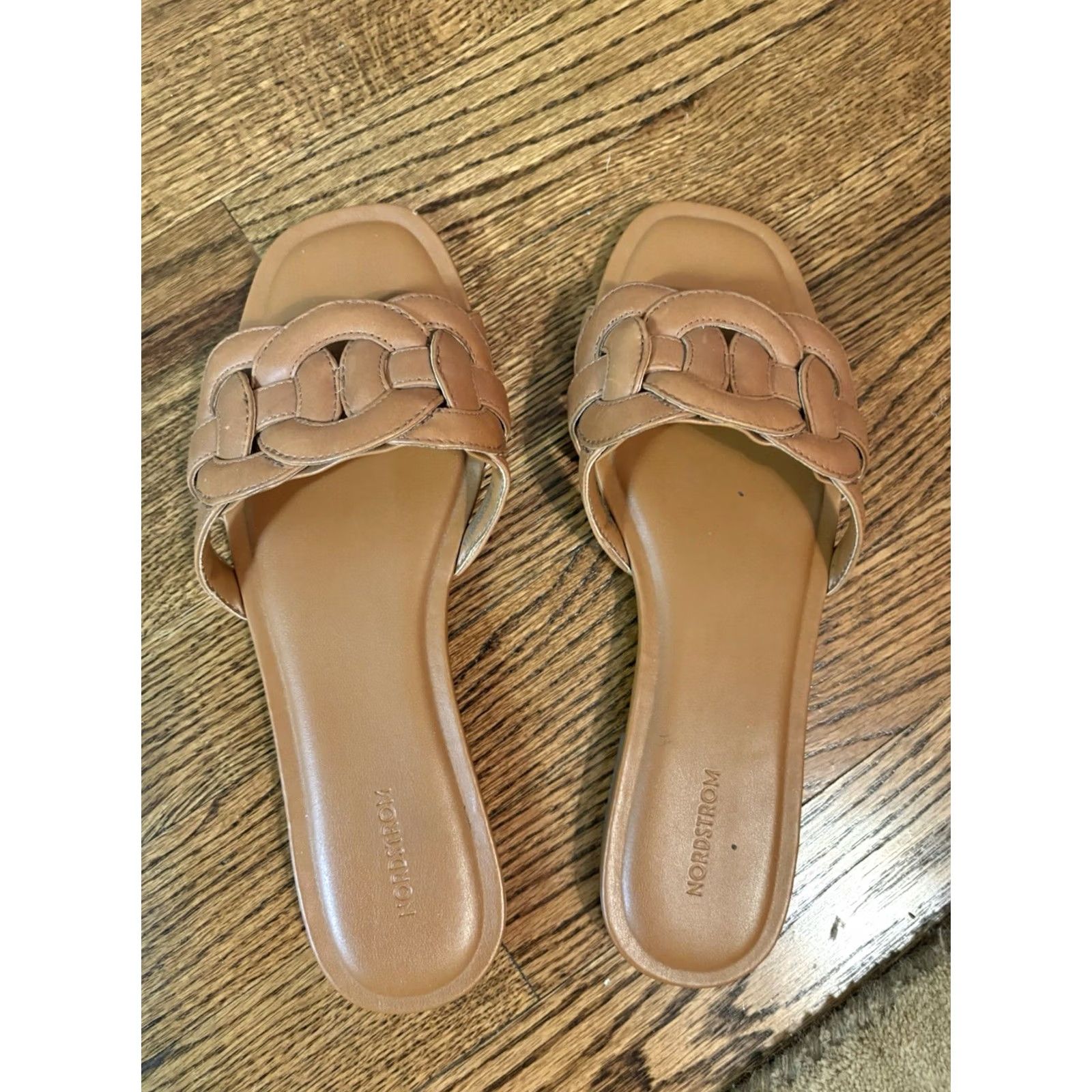Nordstrom Nordstrom Carolina Tan Toffee Brown Braided Leather Slide Slip On Sandal Women 8.5 Size US 9 / IT 39 - 3 Thumbnail
