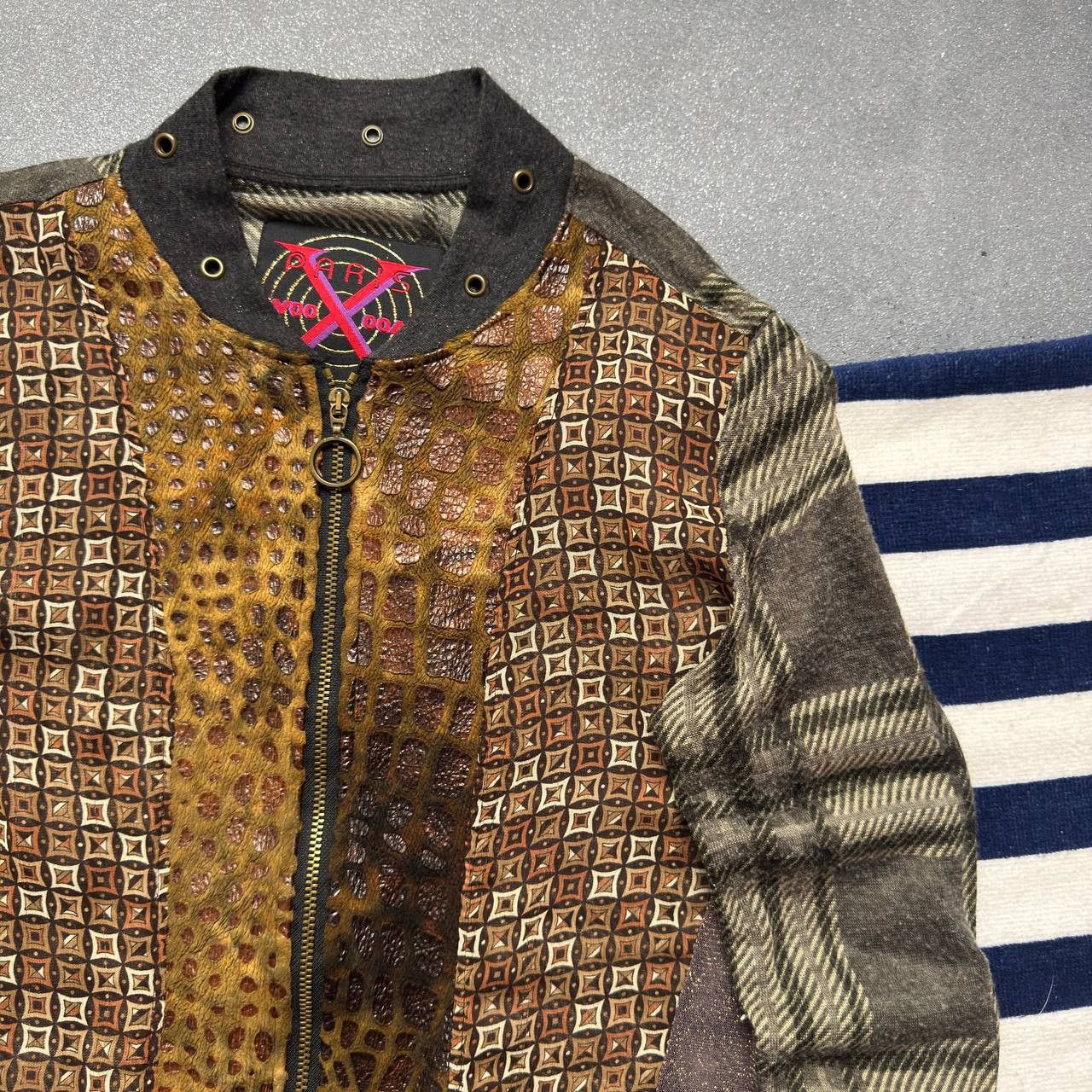 Japanese Brand × Vintage Vintage Asymmetrical Patchwork Zip Jacket Size M / US 6-8 / IT 42-44 - 4 Thumbnail
