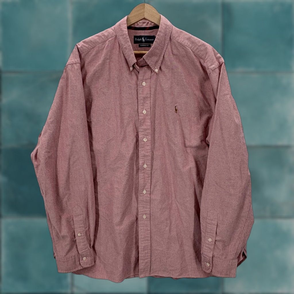 Ralph Lauren Ralph Lauren Shirt Mens 2XL Pink Cotton Classic Fit Long Sleeve Button Down Pony Size US XXL / EU 58 / 5 - 1 Thumbnail