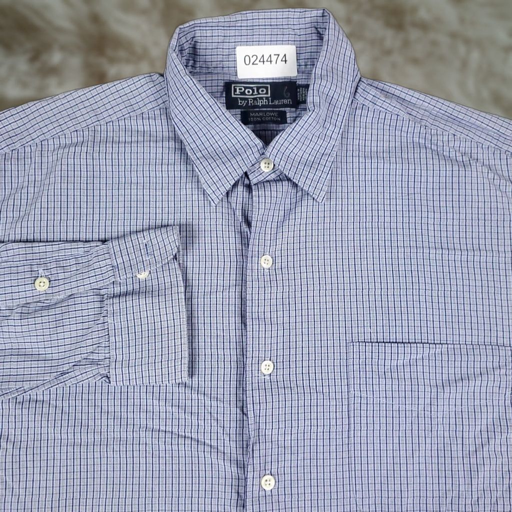 Ralph Lauren Ralph Lauren Shirt Mens Large Blue Plaid Marlowe Button Up Long Sleeve Size US L / EU 52-54 / 3 - 1 Thumbnail