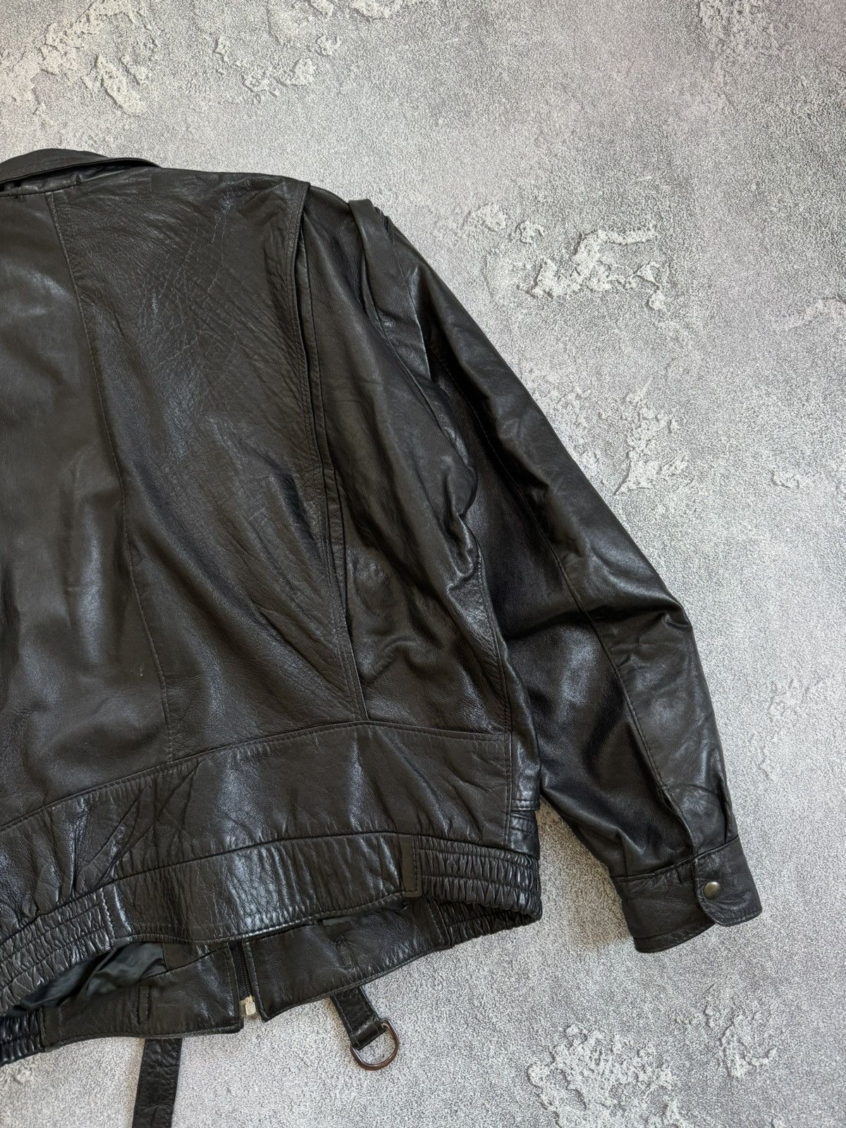 Vintage Leather L aviator bomber pilot jacket transformer vest coat Size US L / EU 52-54 / 3 - 17 Thumbnail