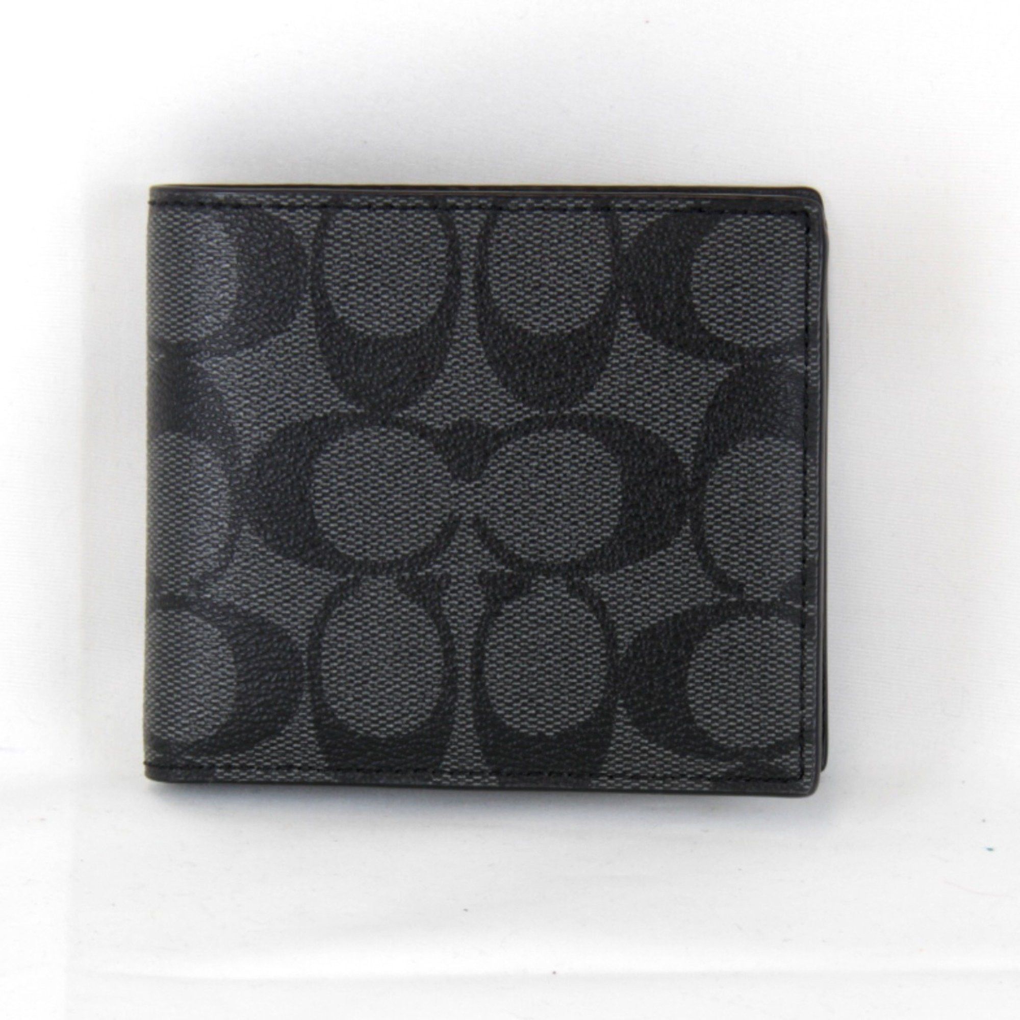 Coach COACH Signature Bi-fold Wallet Leather Black Women's Size ONE SIZE - 1 Thumbnail