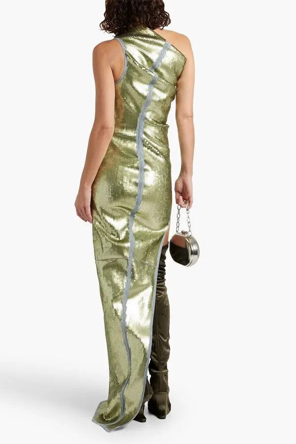 Rick Owens o1y0126 Denim Maxi Dress in Sage Green Size XS / US 0-2 / IT 36-38 - 3 Thumbnail