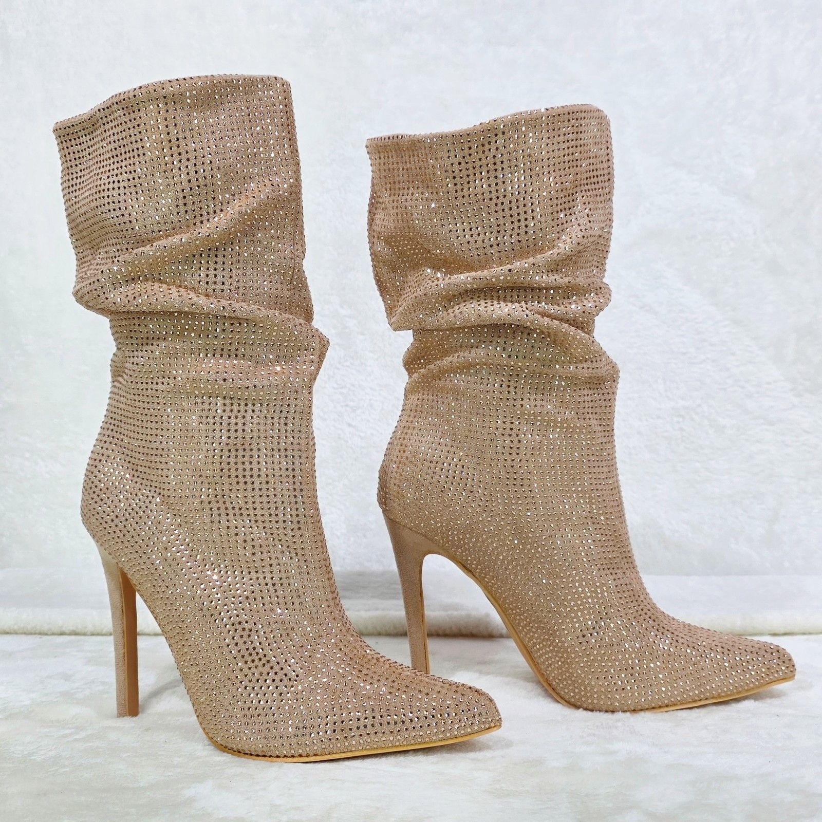 Other Resolve Sparkling Champagne Rose Gold Rhinestone High Heel S Size US 8 / IT 38 - 5 Thumbnail