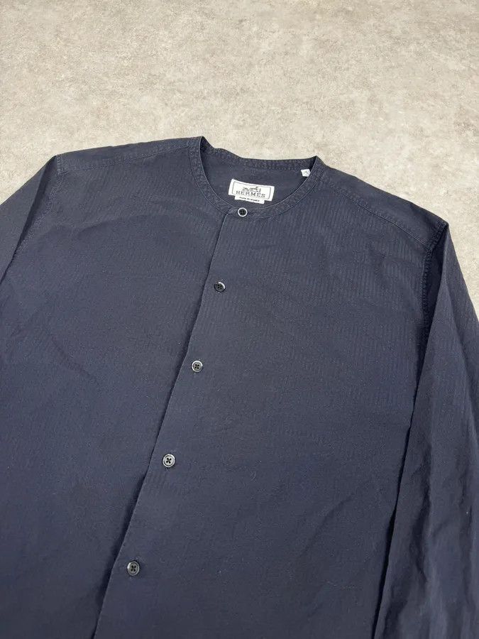 Hermes SS2002 Hermès Navy Mao Shirt Size US M / EU 48-50 / 2 - 5 Thumbnail