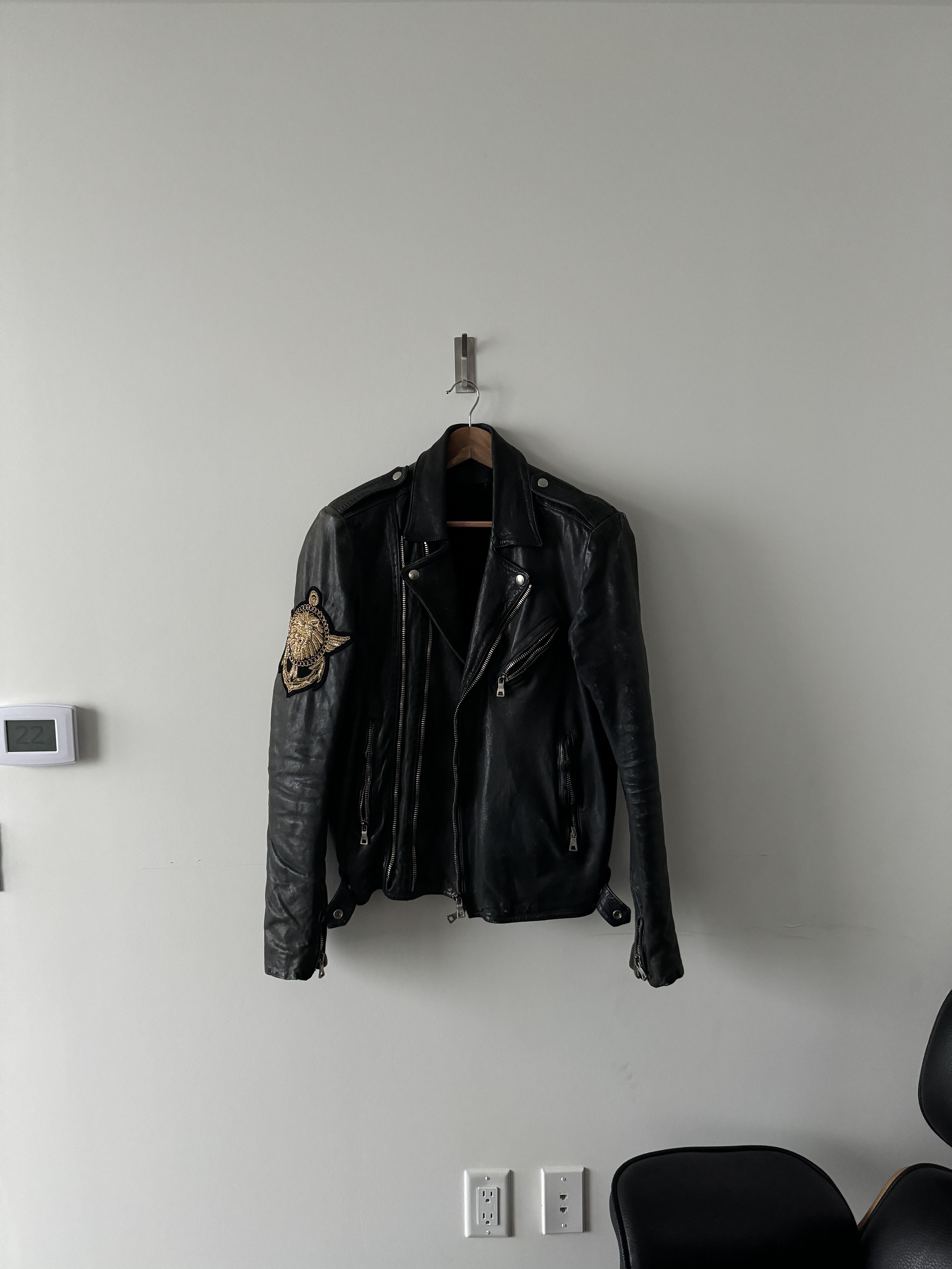 Balmain ROUSTEING BALMAIN EMBROIDERD PATCH LEATHER JACKET Size US L / EU 52-54 / 3 - 1 Thumbnail