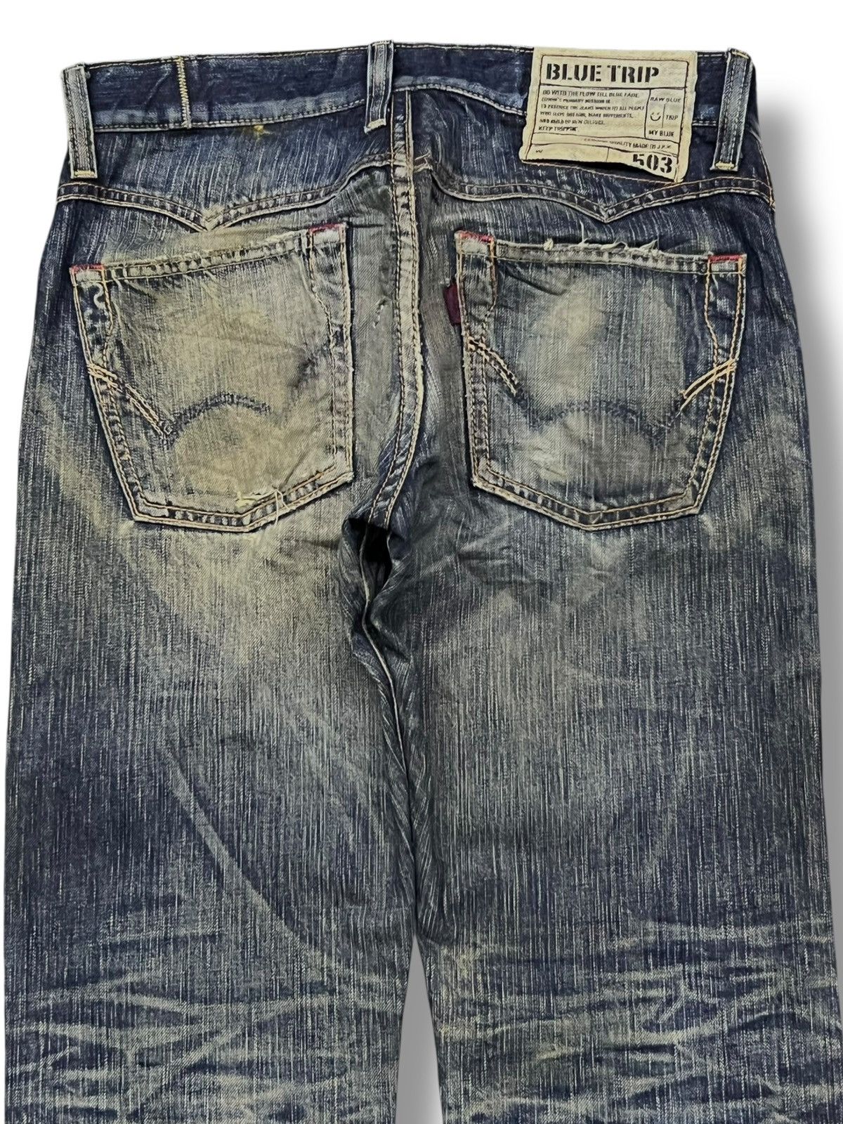 Edwin Vintage Edwin 503 Blue Trip Japan - 💥Rare💥 Crazy Mud Wash Size US 32 / EU 48 - 5 Thumbnail