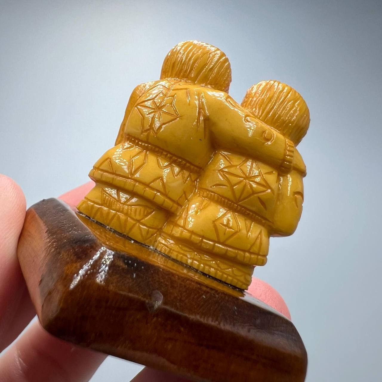 Vintage Vintage Miniature Hand Carved from Billiard Ball Figure Size ONE SIZE - 3 Thumbnail