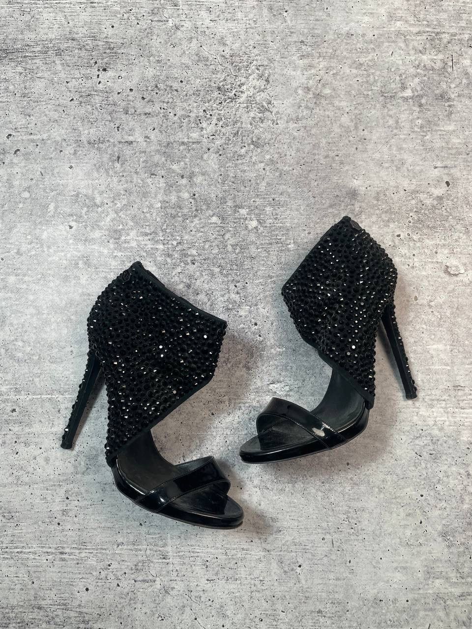 Philipp Plein Vintage 00s Phillip Plein Rhainstone Embroidered Heels Y2K Size US 9 / IT 39 - 1 Thumbnail