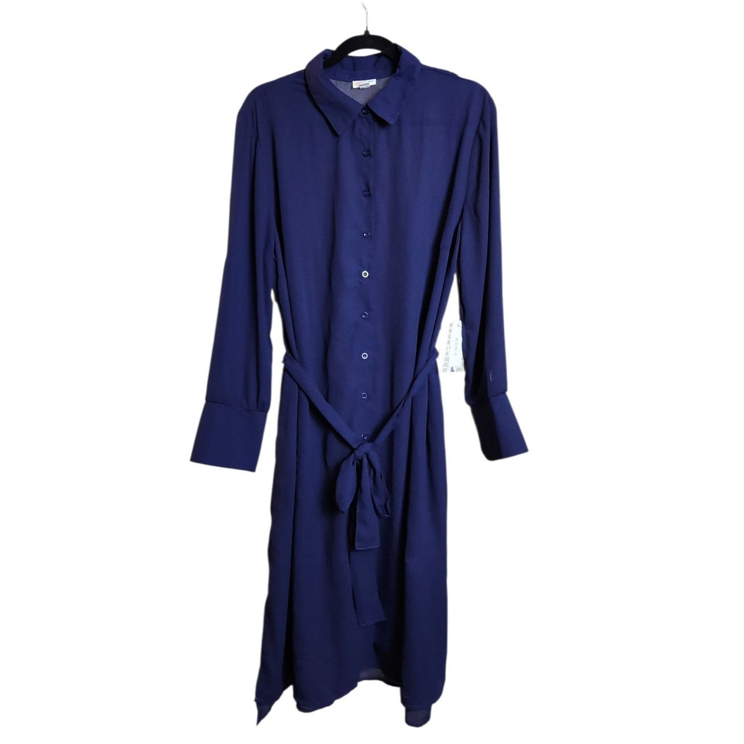 Other LuLaRoe Blue Button-Down Belted Dress - Size Large - NWT Size L / US 10 / IT 46 - 1 Thumbnail