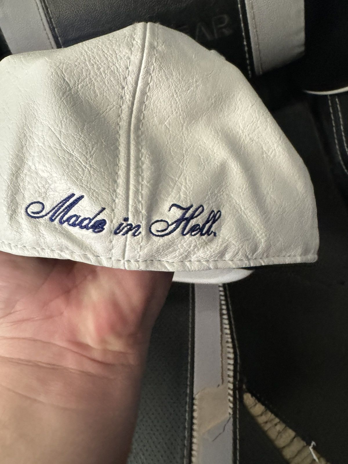 Fuck The Population FTP White Leather flexifit cap - 7 1/4 - NWOT Size ONE SIZE - 4 Thumbnail