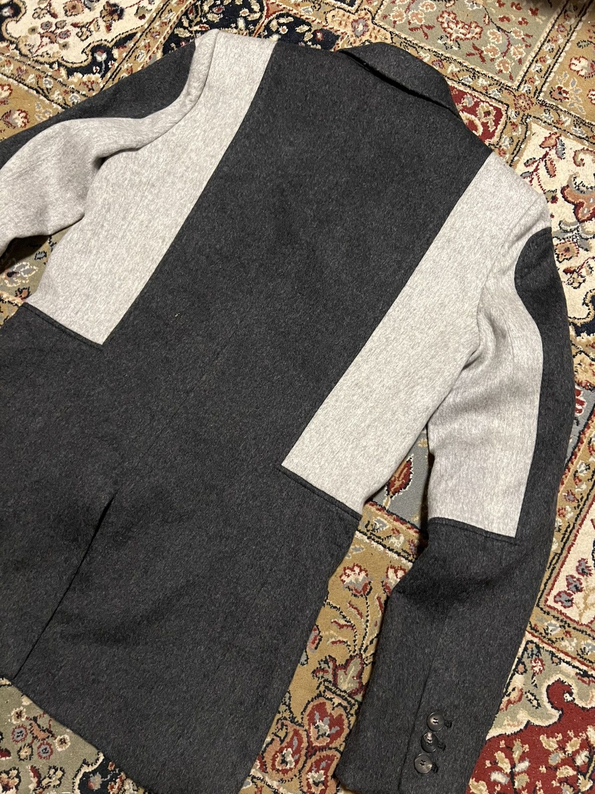 Helmut Lang Helmut Lang Deconstructed Black Block Gray Wool Blazer Size S / US 4 / IT 40 - 16 Thumbnail